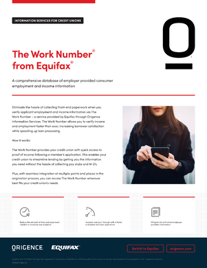 Information Services - The Work Number from Equifax (Credit Unions)
