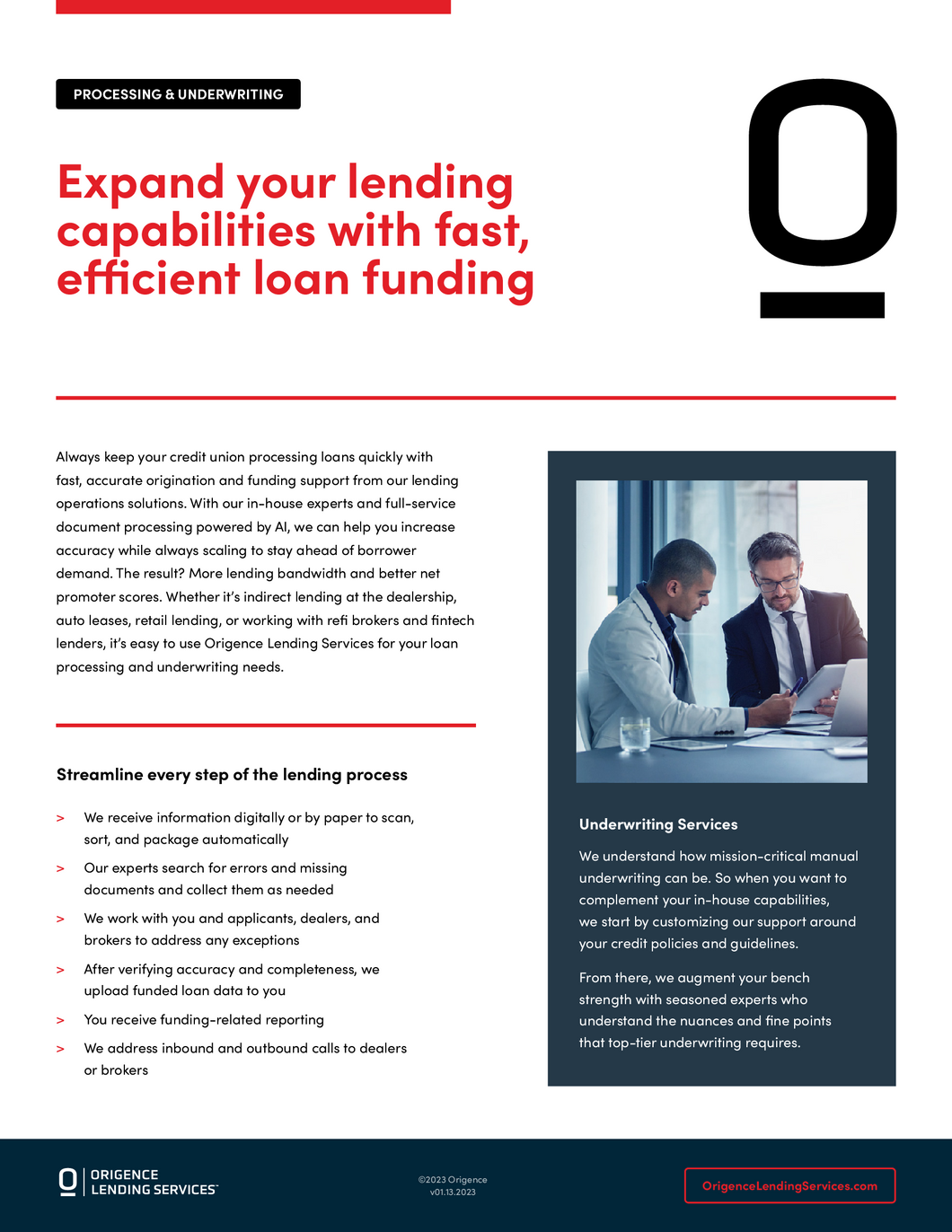 Origence Lending Services | Processing & Underwriting