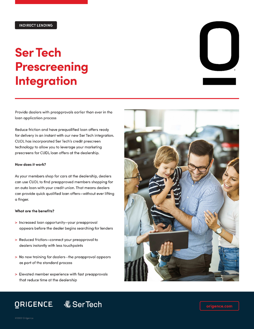 Indirect Lending Ser Tech Prescreening Integration Sales Sheet (Credit Unions)